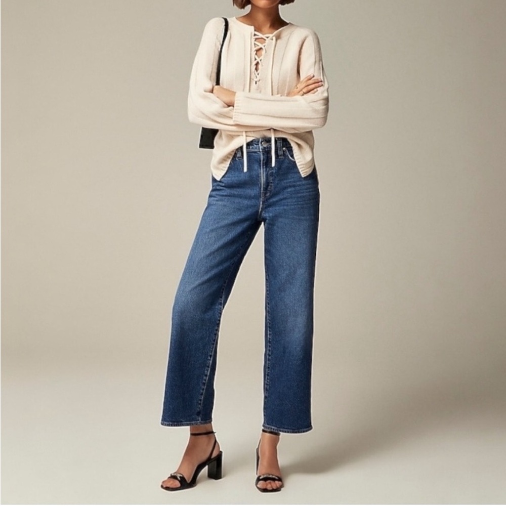 J. Crew high rise slim wide jeans 1996 semi stretch